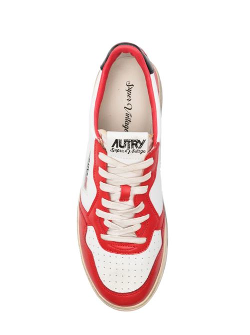 White/red/black calf leather sneaker Autry | AVLMBC03 WHT/BLK/FLAME